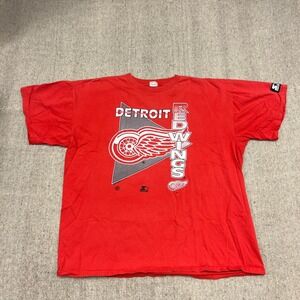 Vintage Detroit Red Wings Shirt Mens XL Red 1990s Starter NHL
